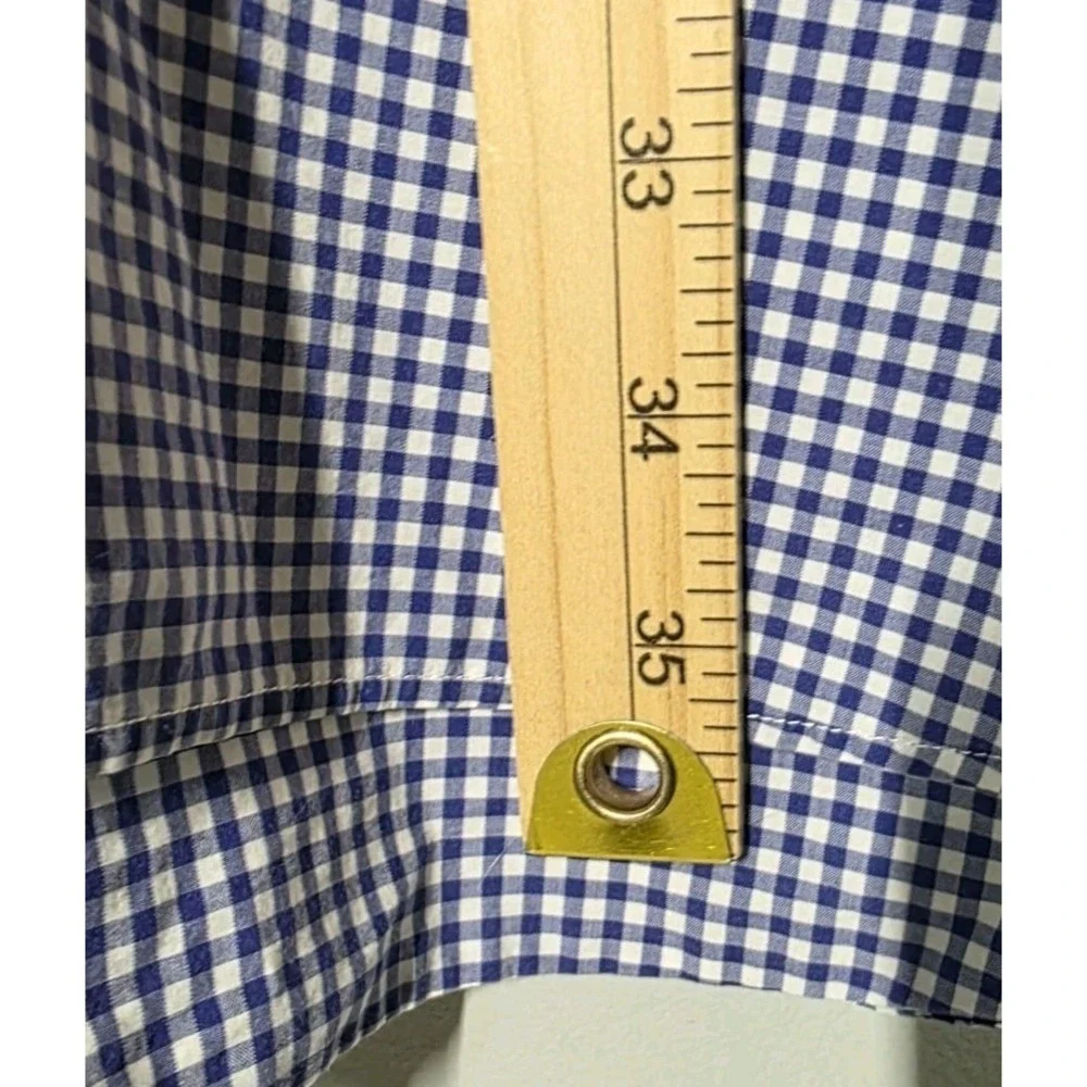 Polo Ralph Lauren Shirt Mens 2XL Blue White Gingham Button Down Big Tall Stretch